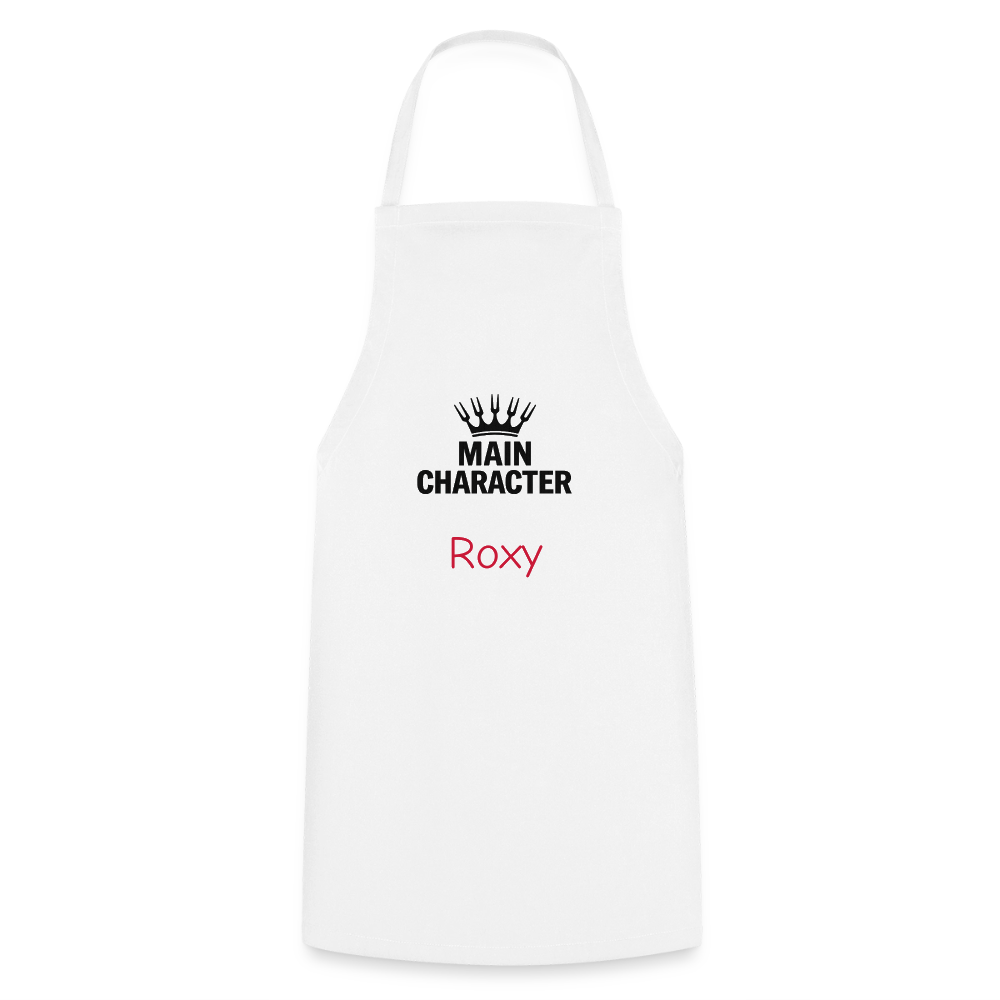 Koch- oder Grillschürze "Main Character" - personalisierbarer Name oder Text - Weiß