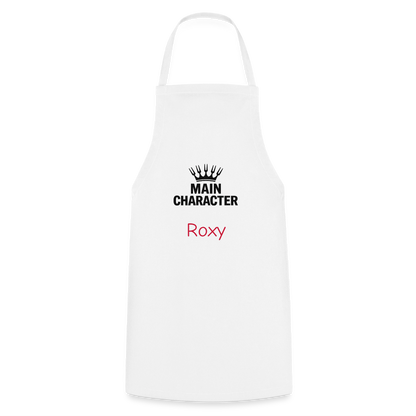 Koch- oder Grillschürze "Main Character" - personalisierbarer Name oder Text - Weiß