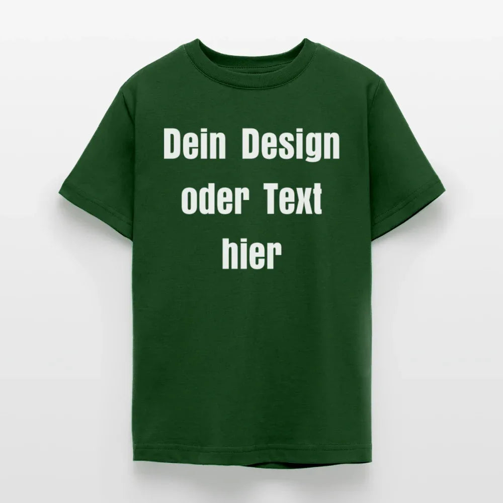 Teenager T-Shirt - personalisierbare Vorder- und Rückseite - Forstgrün 
