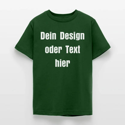 Teenager T-Shirt - personalisierbare Vorder- und Rückseite - Forstgrün 