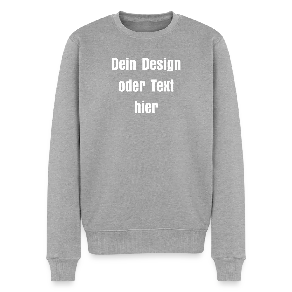 Männer Premium Pullover - personalisierbar - Grau meliert