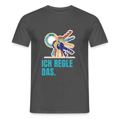 Ich regle das. Mosaik-Motiv Motiv-T-Shirt für Männer, Farbe Anthrazit