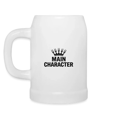 Bierkrug "Main Character" - personalisierbarer Name oder Text - Weiß