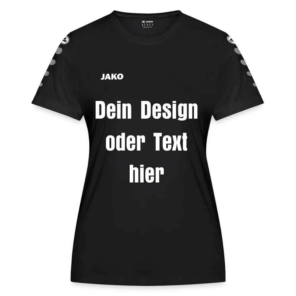 JAKO Frauen Trikot Team - personalisierbare Vorder- und Rückseite - Schwarz