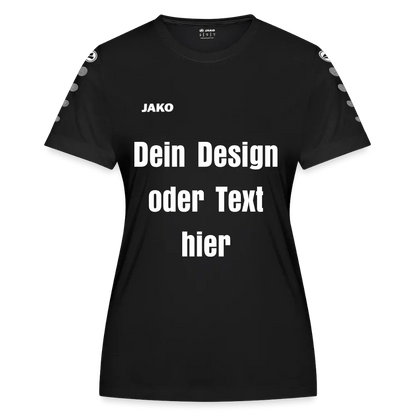 JAKO Frauen Trikot Team - personalisierbare Vorder- und Rückseite - Schwarz
