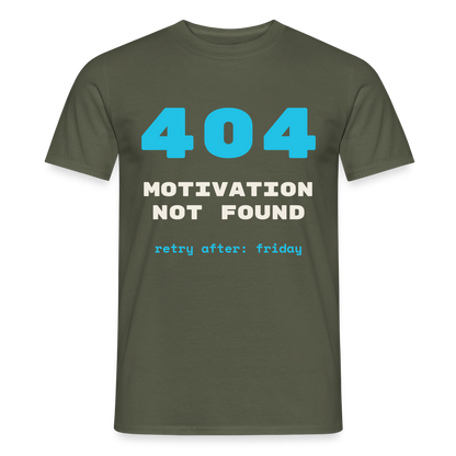 404 Motivation not found. Retry after: friday Motiv-T-Shirt für Männer, Farbe Militärgrün