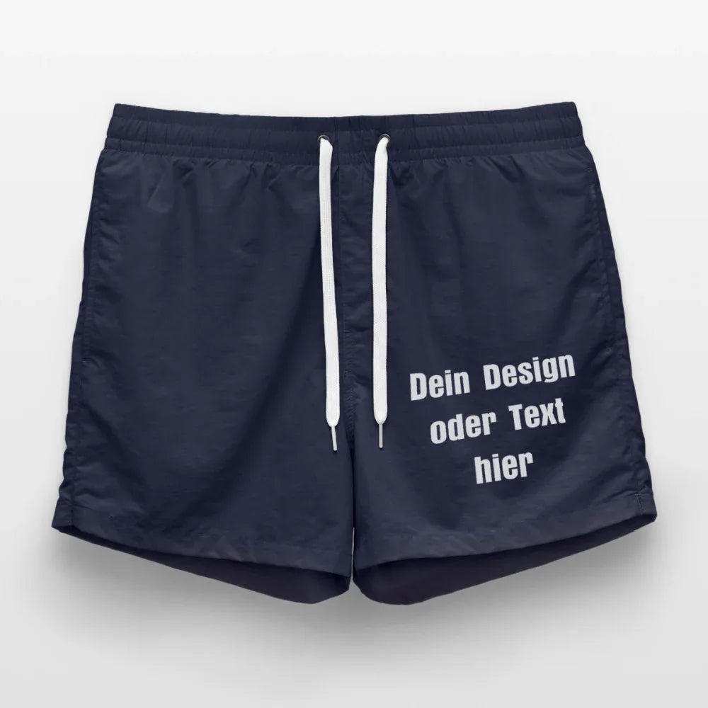 Badeshorts - personalisierbare Vorder- und Rückseite - French Navy