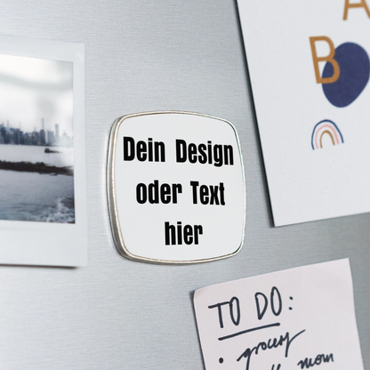 Viereckiger Kühlschrankmagnet - personalisierbar - Weiß