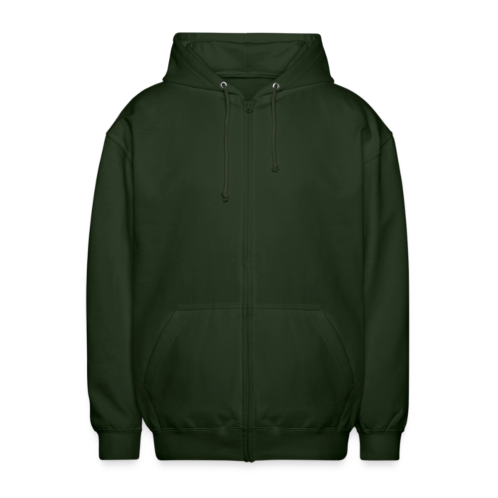 Unisex Kapuzenjacke - personalisierbare Vorder- und Rückseite - Forstgrün 