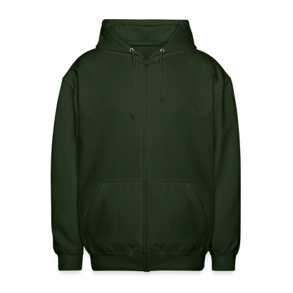 Unisex Kapuzenjacke - personalisierbare Vorder- und Rückseite - Forstgrün 