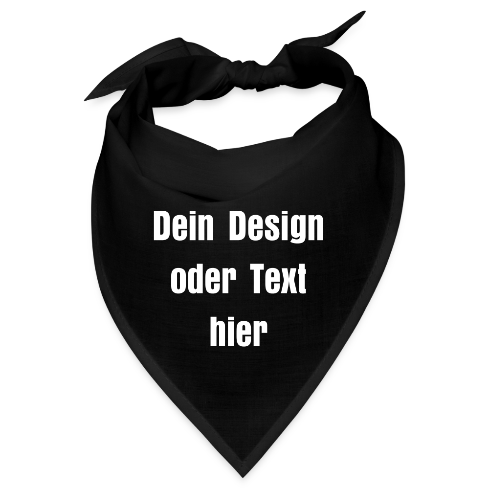 Bandana 100% Baumwolle für Sie und Ihn - personalisierbar - Schwarz