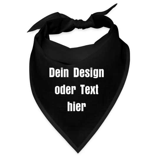 Bandana 100% Baumwolle für Sie und Ihn - personalisierbar - Schwarz