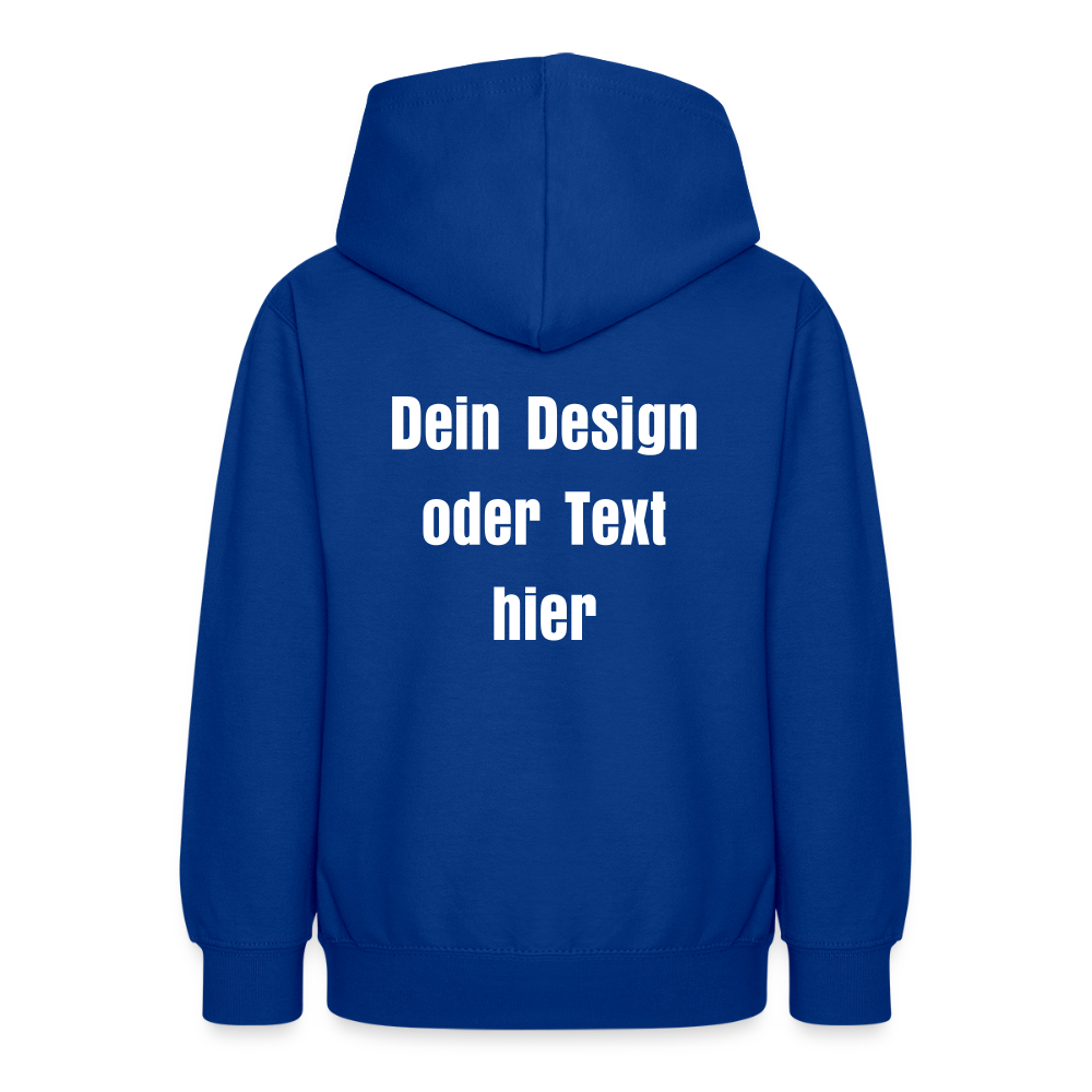 Teenager Hoodie - personalisierbare Vorder- und Rückseite - Royalblau