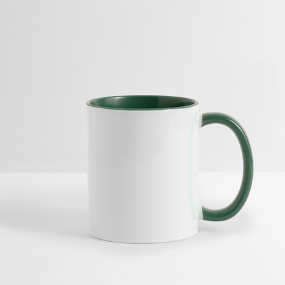 Keramiktasse zweifarbig 325ml - personalisierbar - Weiß/Dunkelgrün