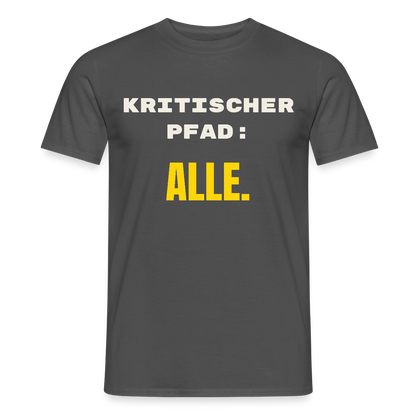 Kritischer Pfad: alle. Motiv-T-Shirt für Männer, Farbe Anthrazit