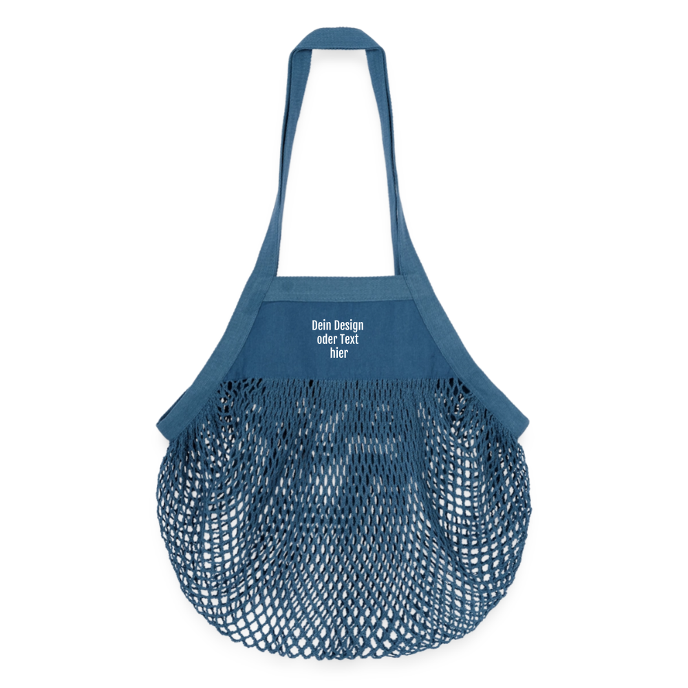 Organic Mesh-Einkaufstasche - personalisierbar - Jeansblau