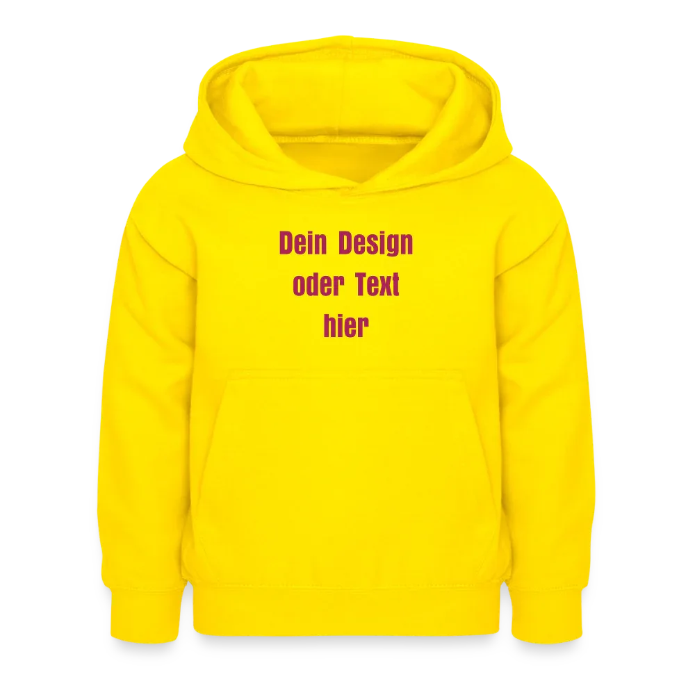 Kinder Hoodie - personalisierbare Vorder- und Rückseite - Gelb