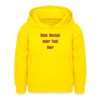 Kinder Hoodie - personalisierbare Vorder- und Rückseite - Gelb