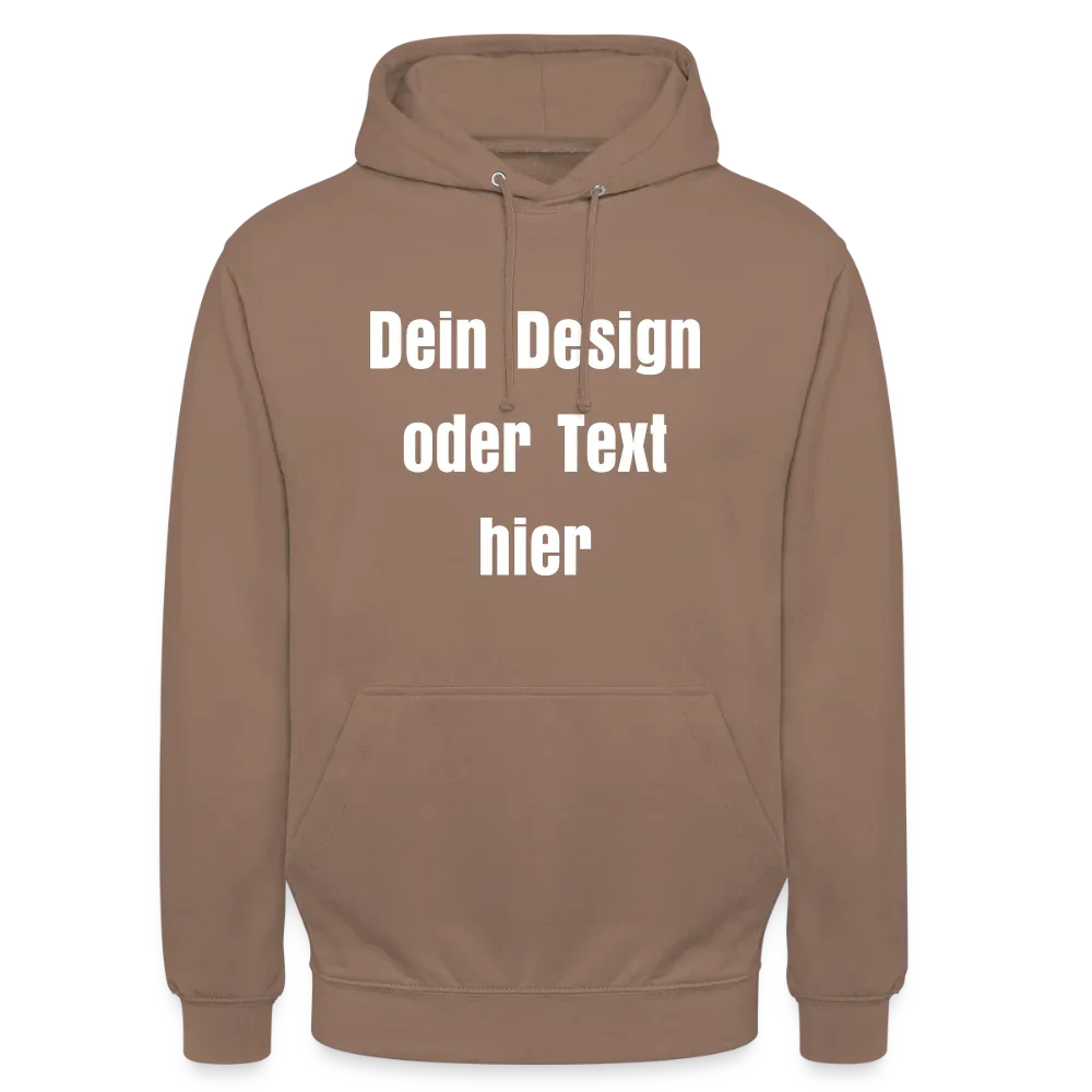 Unisex Hoodie - personalisierbare Vorder- und Rückseite - Mokka