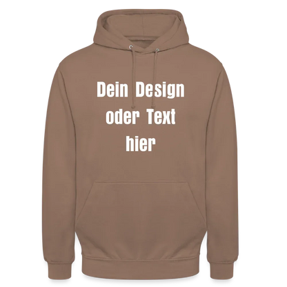 Unisex Hoodie - personalisierbare Vorder- und Rückseite - Mokka
