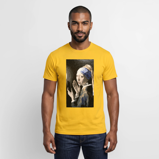 Das Reel. Renaissance-Motiv Motiv-T-Shirt für Männer, Farbe Gelb, Model