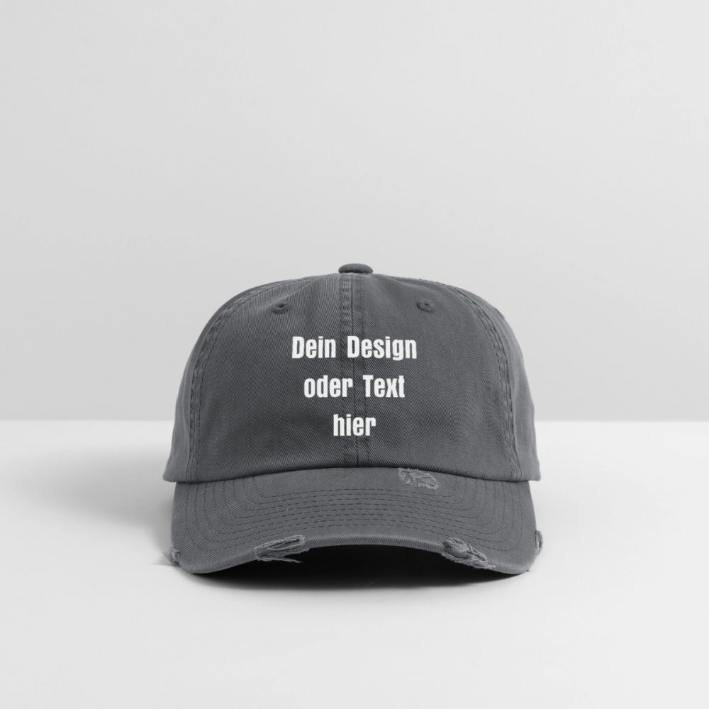 Low Profile Destroyed Cap - personalisierbar - Dunkelgrau