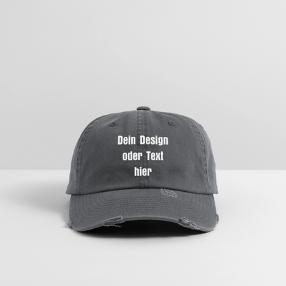 Low Profile Destroyed Cap - personalisierbar - Dunkelgrau
