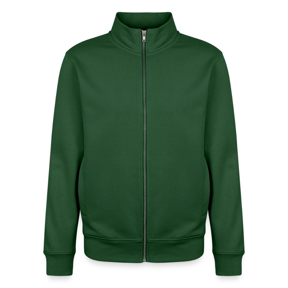 Pullover mit Zip-Kragen für Sie und Ihn (Unisex) - personalisierbare Vorder- und Rückseite - Flaschengrün