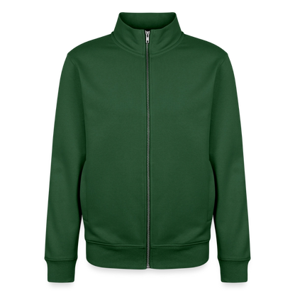 Pullover mit Zip-Kragen für Sie und Ihn (Unisex) - personalisierbare Vorder- und Rückseite - Flaschengrün