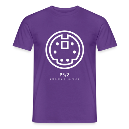 "PS/2, Mini-DIN-6" Motiv-T-Shirt für Männer, Farbe Lila