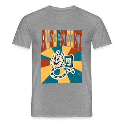 "Ausgesteckt. Midcentury-Motiv" Motiv-T-Shirt für Männer, Farbe Graphit meliert