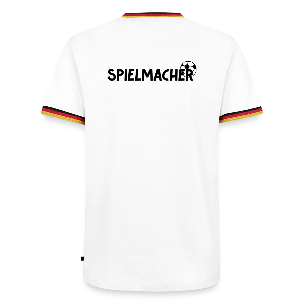 Männer T-Shirt Fussball "Spielmacher" - Weiß/Dreifarbig