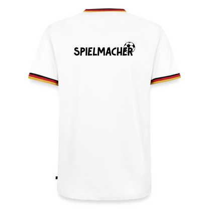 Männer T-Shirt Fussball "Spielmacher" - Weiß/Dreifarbig