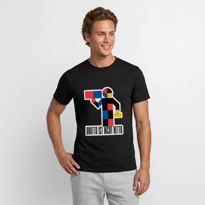 "Brutto ist nicht Netto. Bauhaus-Motiv" Motiv-T-Shirt für Männer, Farbe Schwarz