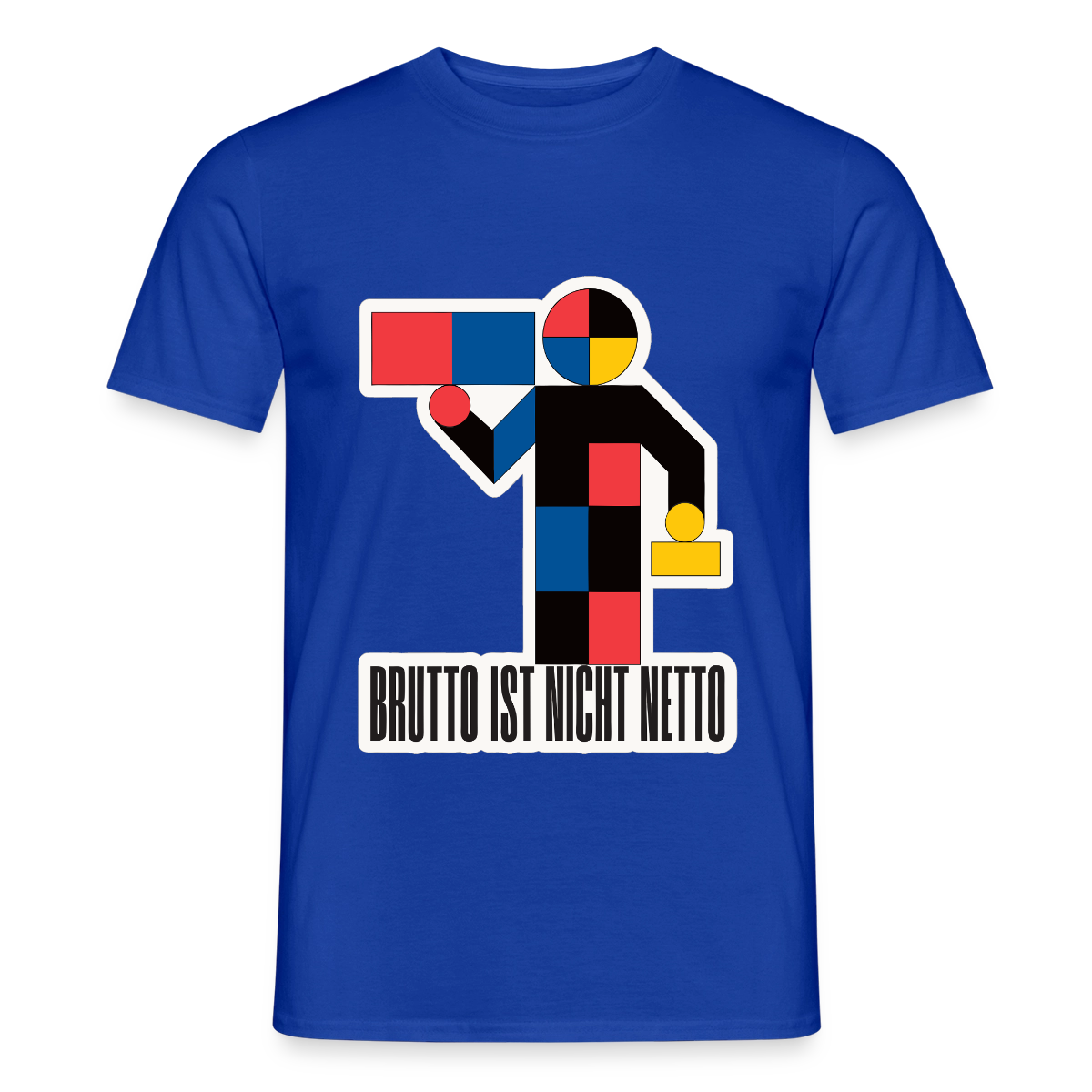 "Brutto ist nicht Netto. Bauhaus-Motiv" Motiv-T-Shirt für Männer, Farbe Dunkelblau