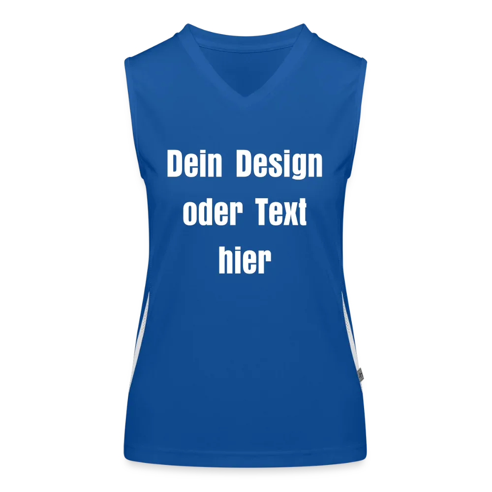 Funktionelles Kontrast-Tank Top für Frauen - personalisierbare Vorder- und Rückseite - Royal/Weiß