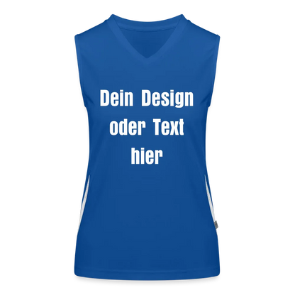 Funktionelles Kontrast-Tank Top für Frauen - personalisierbare Vorder- und Rückseite - Royal/Weiß