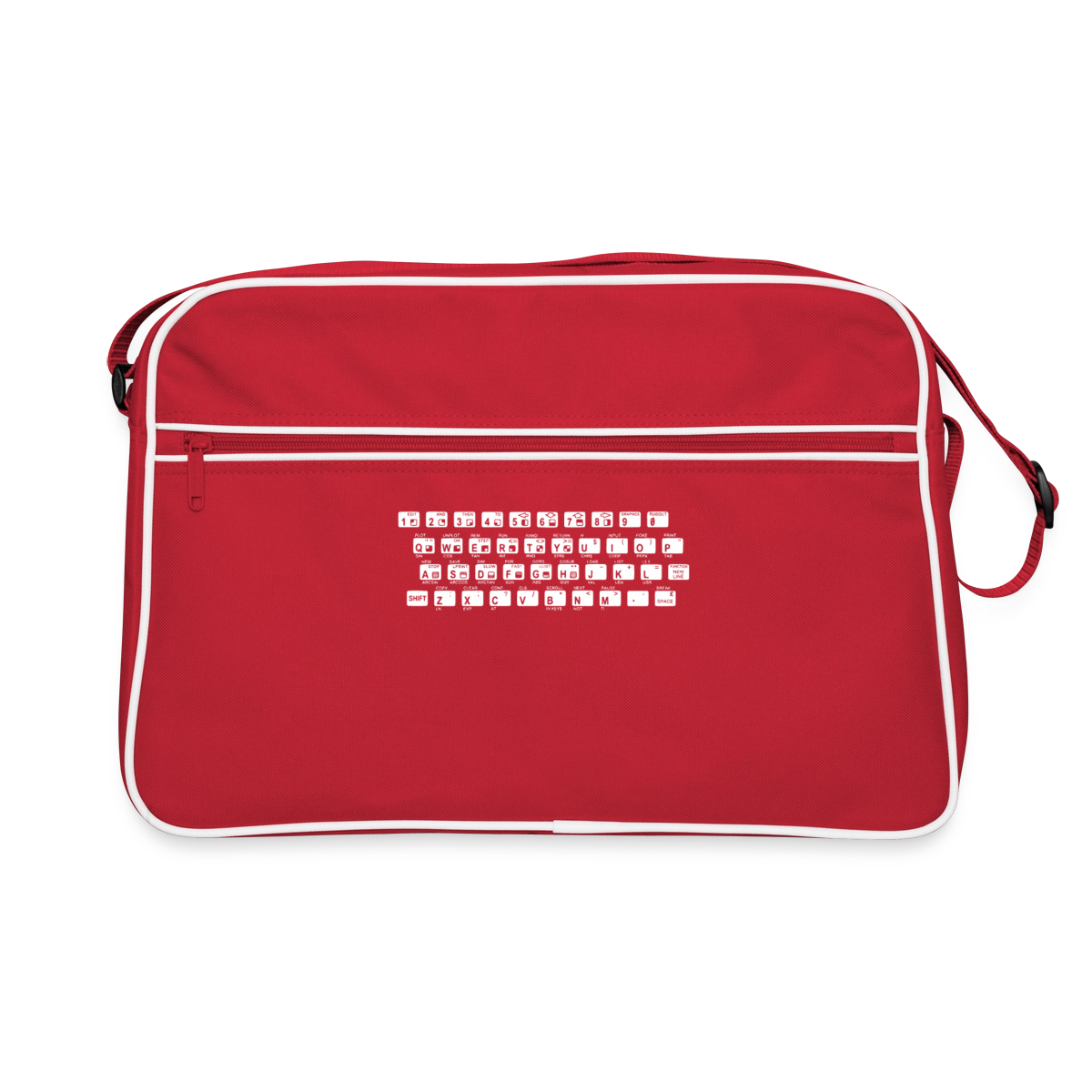 48K ZX Spectrum Motiv-Retro-Tasche, Farbe Rot/Weiß
