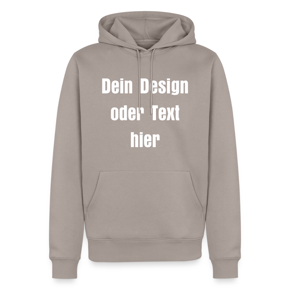 Männer Premium Hoodie - personalisierbare Vorder- und Rückseite - Taupe