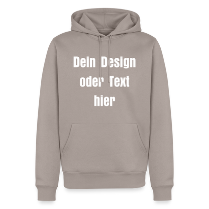 Männer Premium Hoodie - personalisierbare Vorder- und Rückseite - Taupe