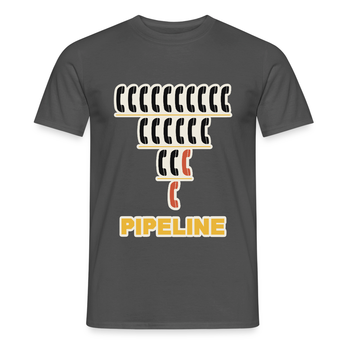 Pipeline. Isotype-Motiv Motiv-T-Shirt für Männer, Farbe Anthrazit