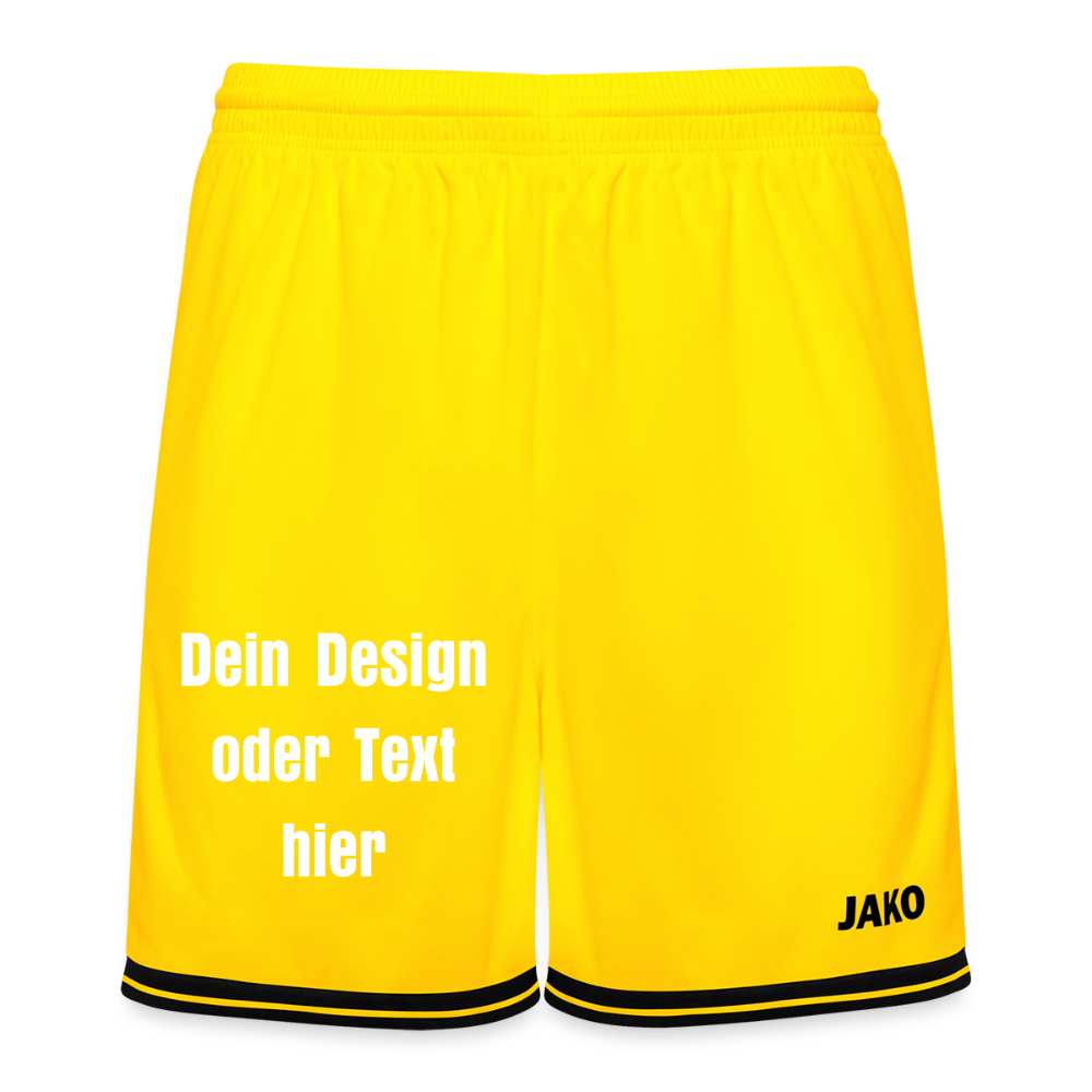 JAKO Basketball Short Center 2.0 - personalisierbar - Gelb/Schwarz