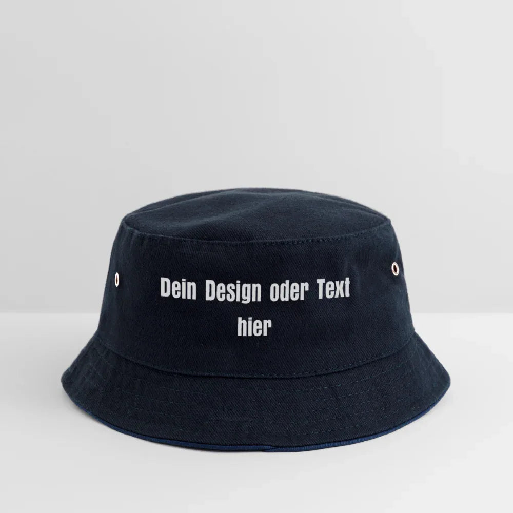 Kinder Bucket Hat - personalisierbar - navy/navy