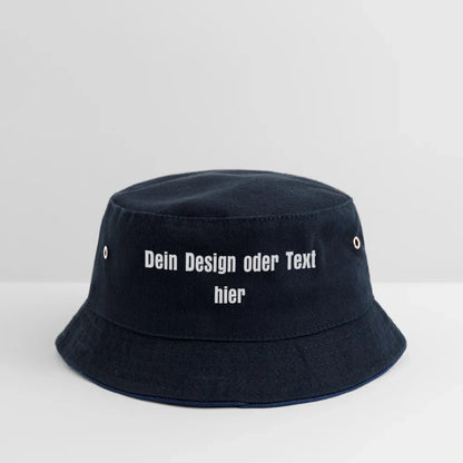 Kinder Bucket Hat - personalisierbar - navy/navy