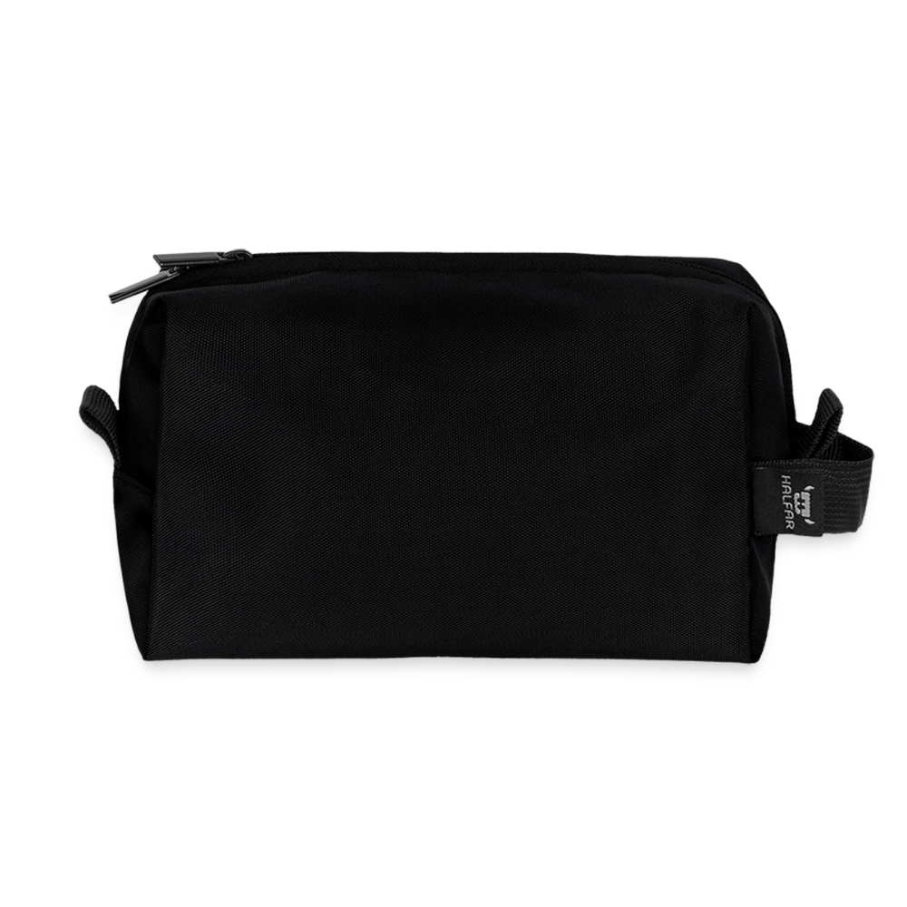 Recycelte Kulturtasche - personalisierbar - Schwarz