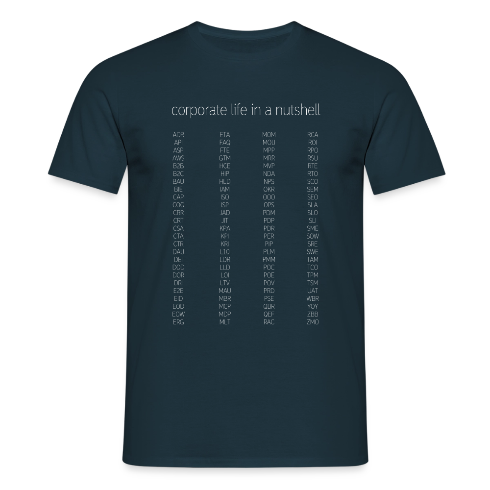 "Corporate life" - Motiv-T-Shirt für Männer - Navy