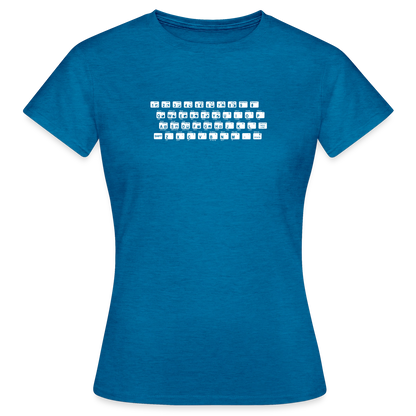 48K ZX Spectrum Motiv-T-Shirt für Frauen, Farbe Antikblaues Saphir meliert