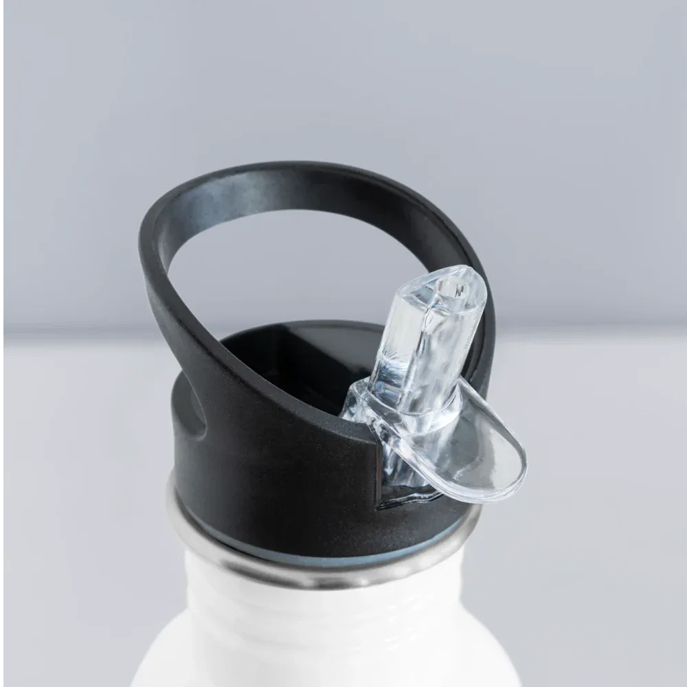 Trinkflasche Edelstahl 600 ml - personalisierbar - Weiß