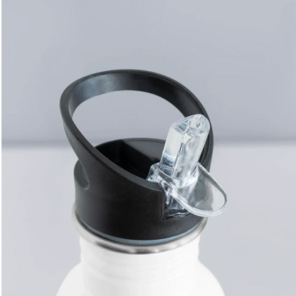 Trinkflasche Edelstahl 600 ml - personalisierbar - Weiß