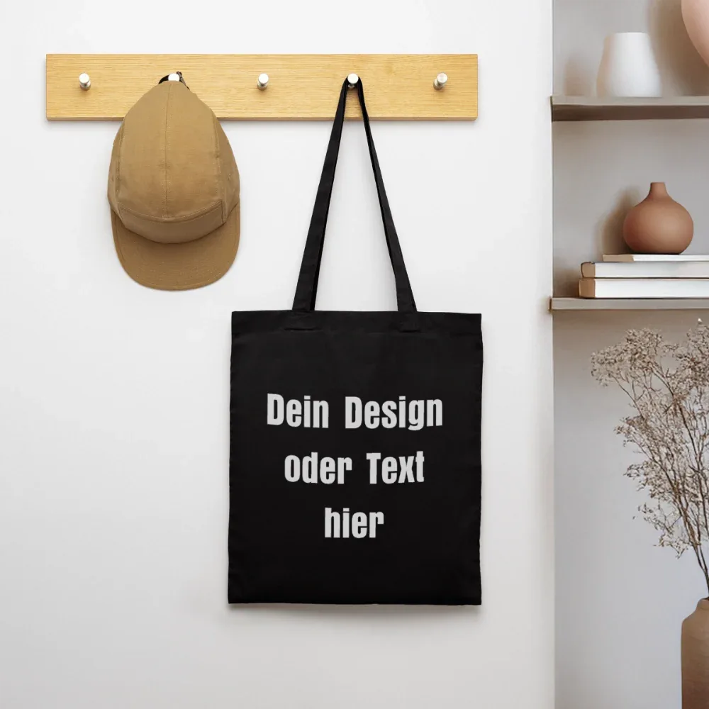 Stoffbeutel aus 100% Baumwolle - personalisierbar - Schwarz